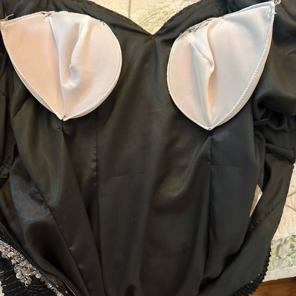 Vintage Elegant Black Beaded Women's Dress - Picture 11 of 14
